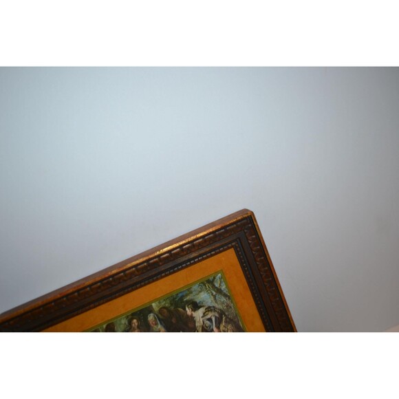 Vintage The Virgin and Child Adored by Saint Louis King of France Framed Art - Picture 6 of 7